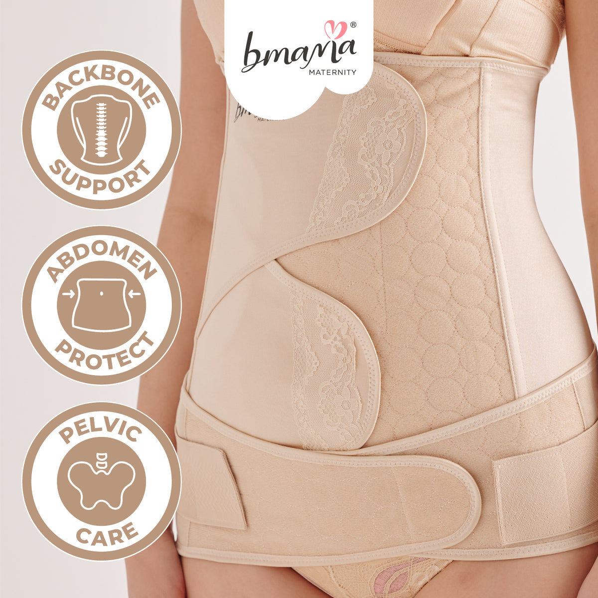 Bmama 2 in 1 Belly and Pelvic Binder Set -Golden Girdle –